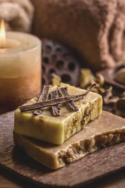 Naturalna świeca zapachowa z wosku sojowego i olejków eterycznych.