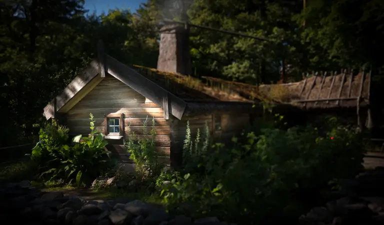 Skansen, Sztokholm – podróż w czasie na świeżym powietrzu Tradycyjne drewniane domy i zwierzęta w Skansenie, najstarszym muzeum na świeżym powietrzu w Sztokholmie.