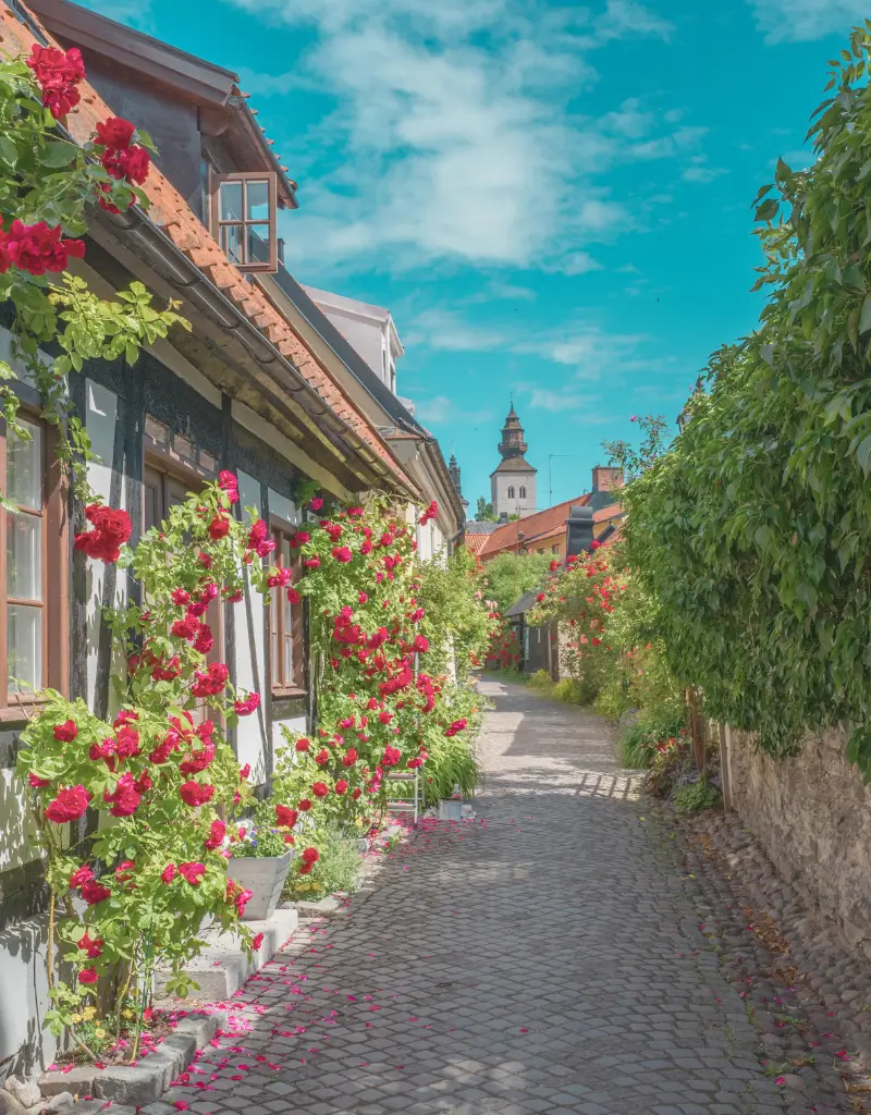 Średniowieczne uliczki Visby na Gotlandii, Szwecja