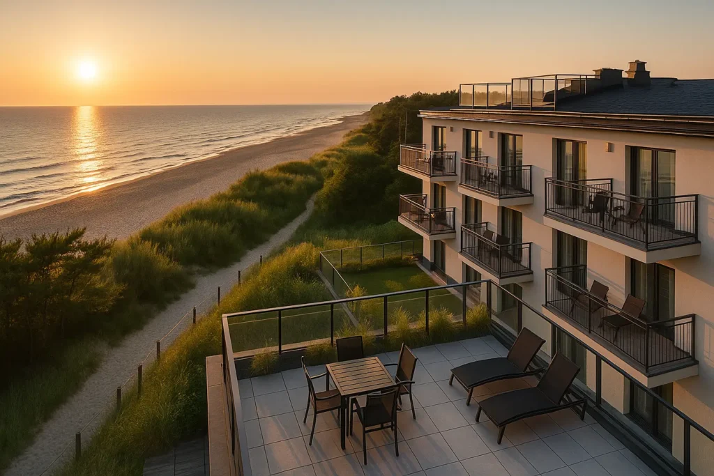 Nowoczesne apartamenty w Rowach z widokiem na morze i tarasem na dachu