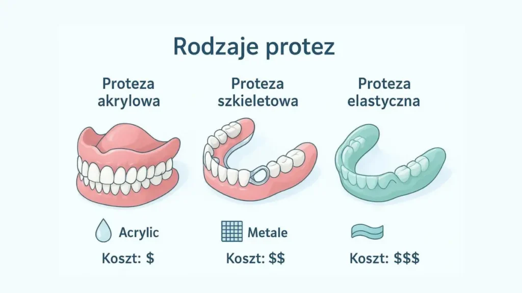 Trzy rodzaje protez zębowych: akrylowa, elastyczna i szkieletowa – porównanie