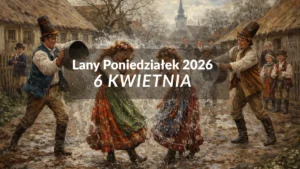 Lany poniedziałek 2026 data 6 kwietnia grafika wielkanocna