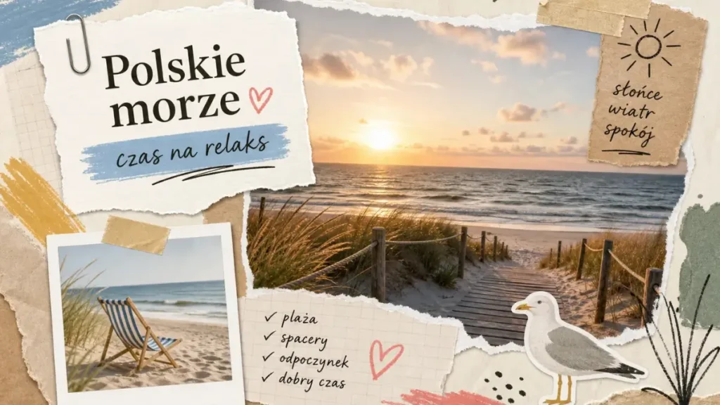 Spokojna plaża nad polskim morzem – idealne miejsce na relaks i wypoczynek nad Bałtykiem