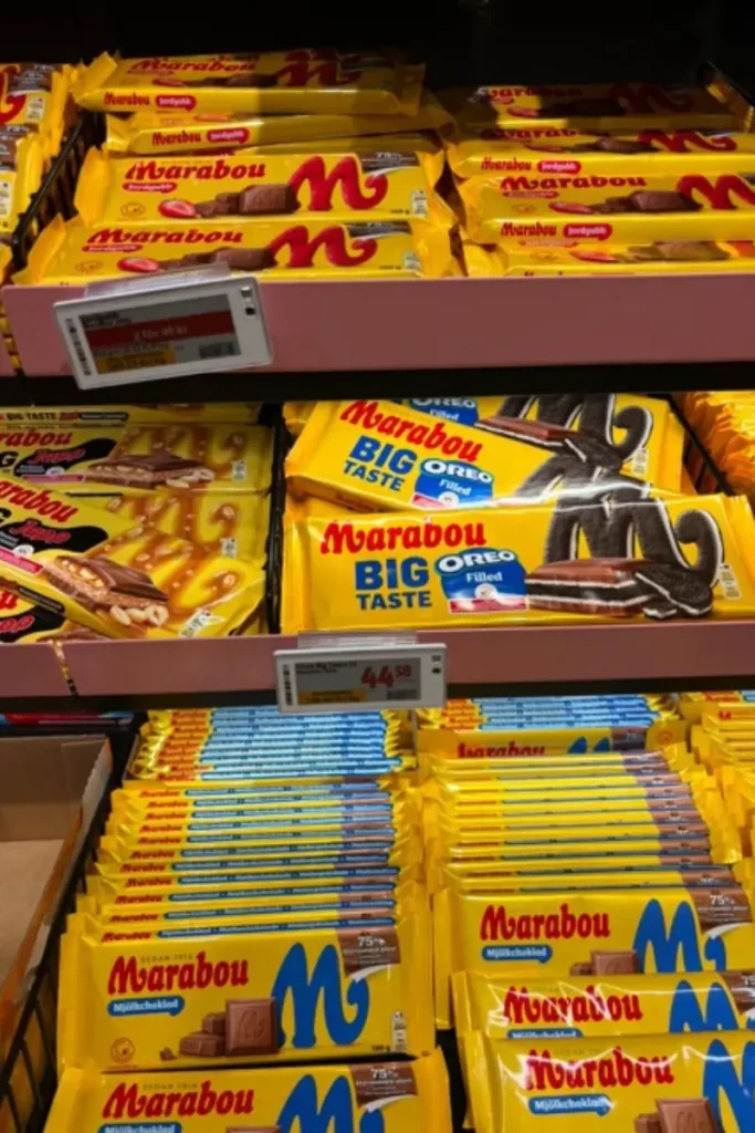 Czekolady Marabou w sklepie w Szwecji